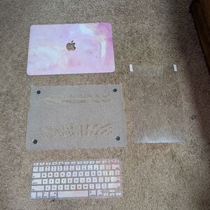 Pink Marble Laptop Case with Keyboard Cover And Screen Protector